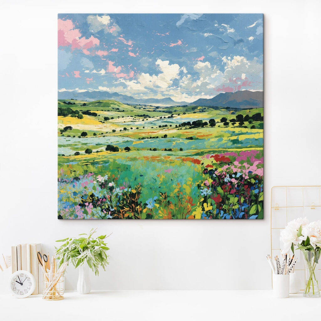 Colinas verdes com flores — interior 1