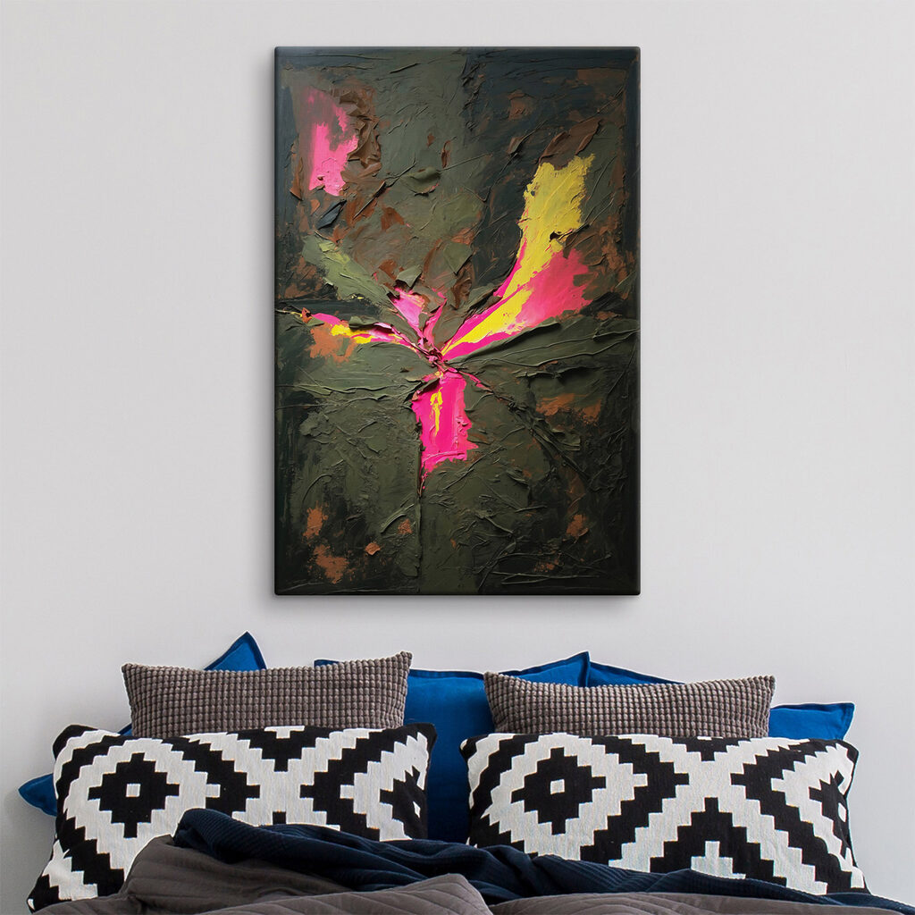 Formas rosa em pinceladas — interior 2