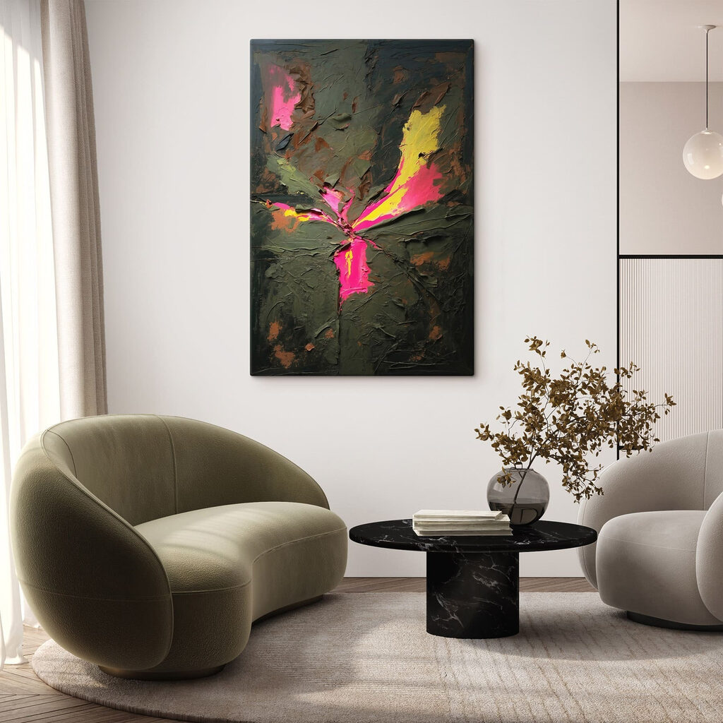 Formas rosa em pinceladas — interior 3