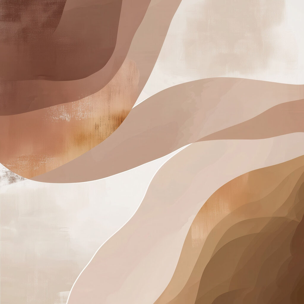 Curvas suaves em castanho — design completo