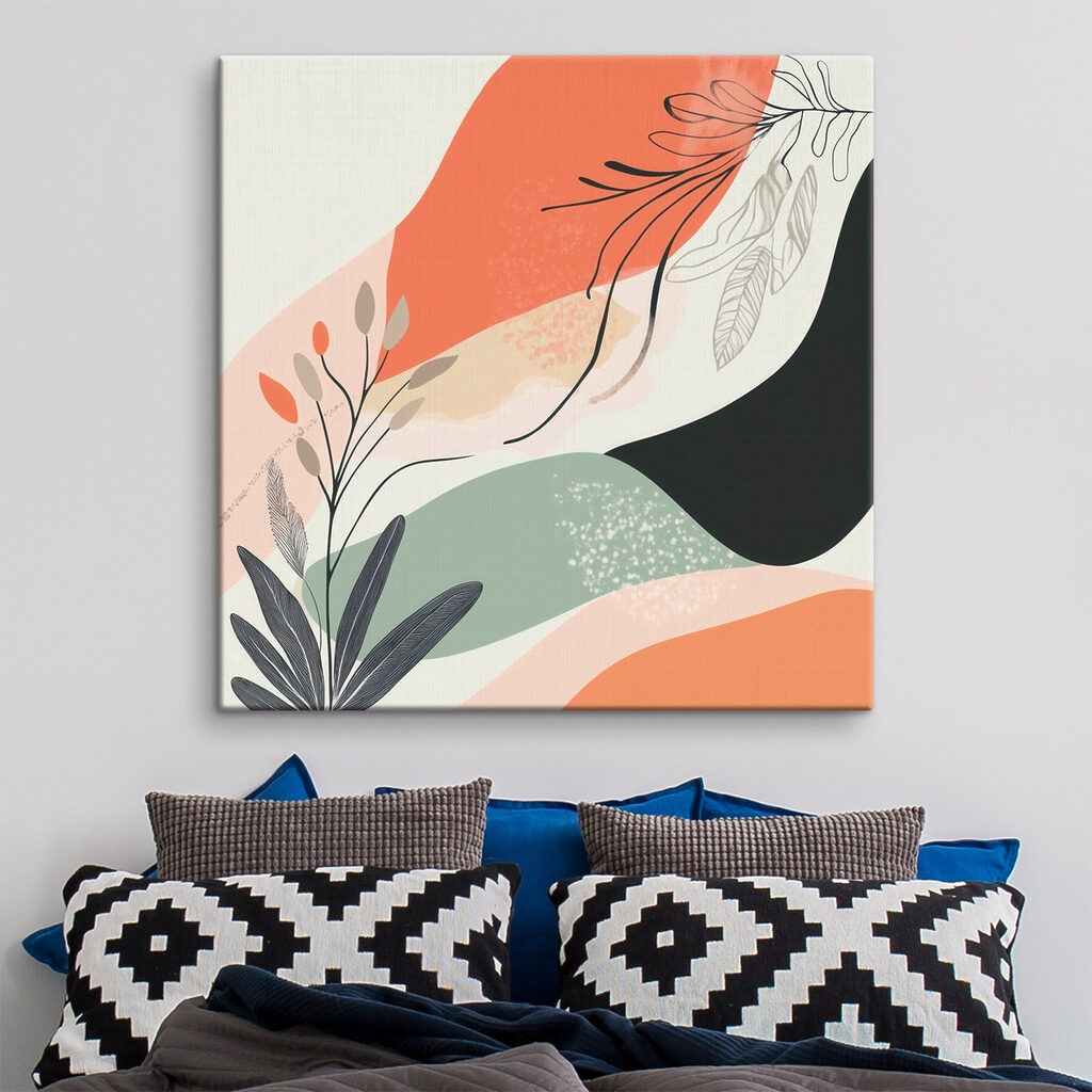 Folhas entre faixas coral — interior 2