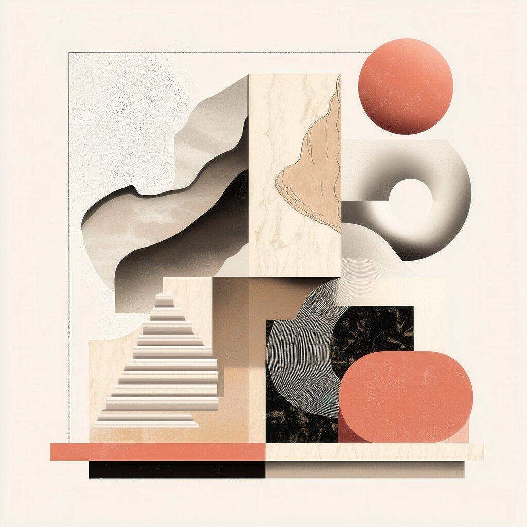 Degraus entre formas redondas — design completo