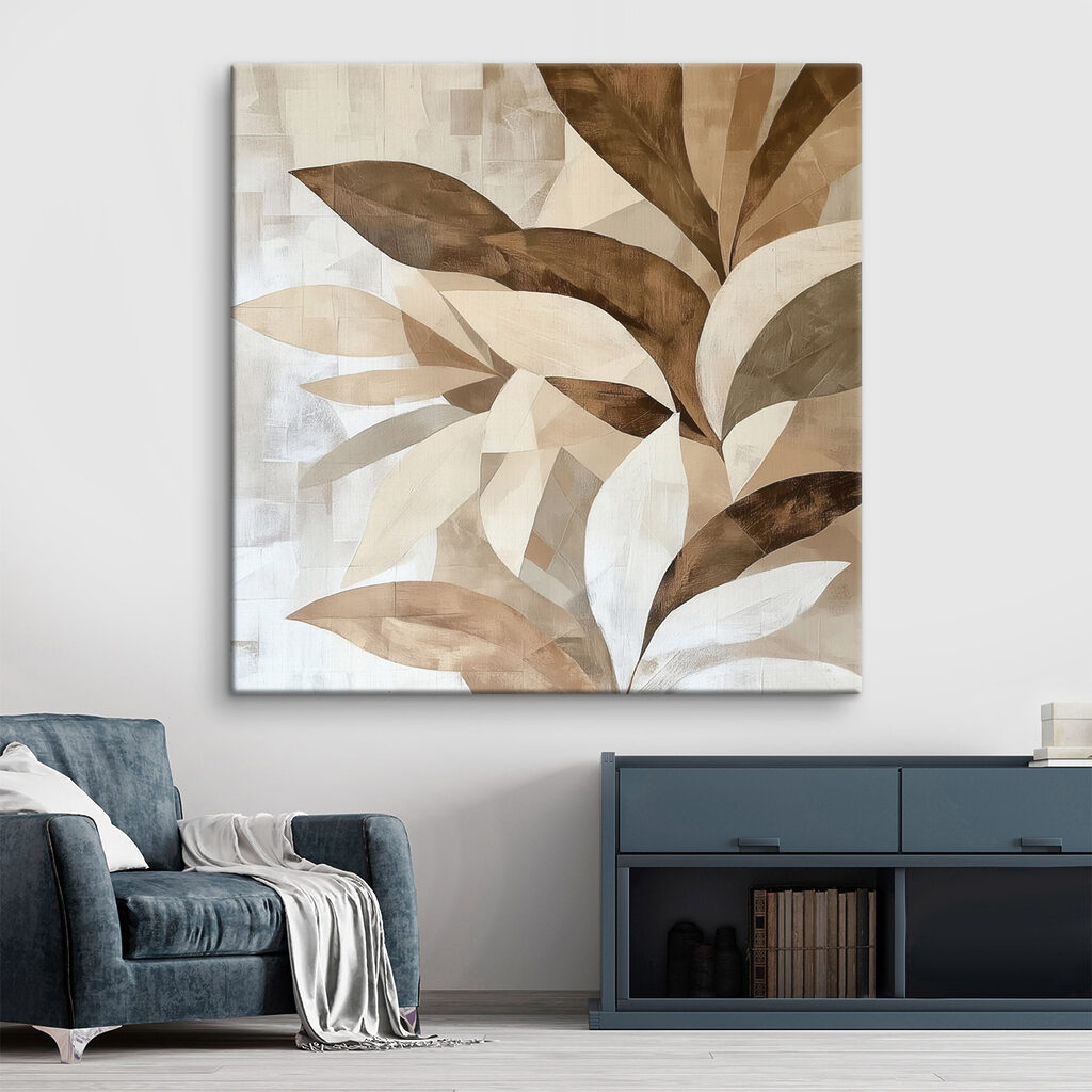 Ramos castanhos sobre creme — interior 1