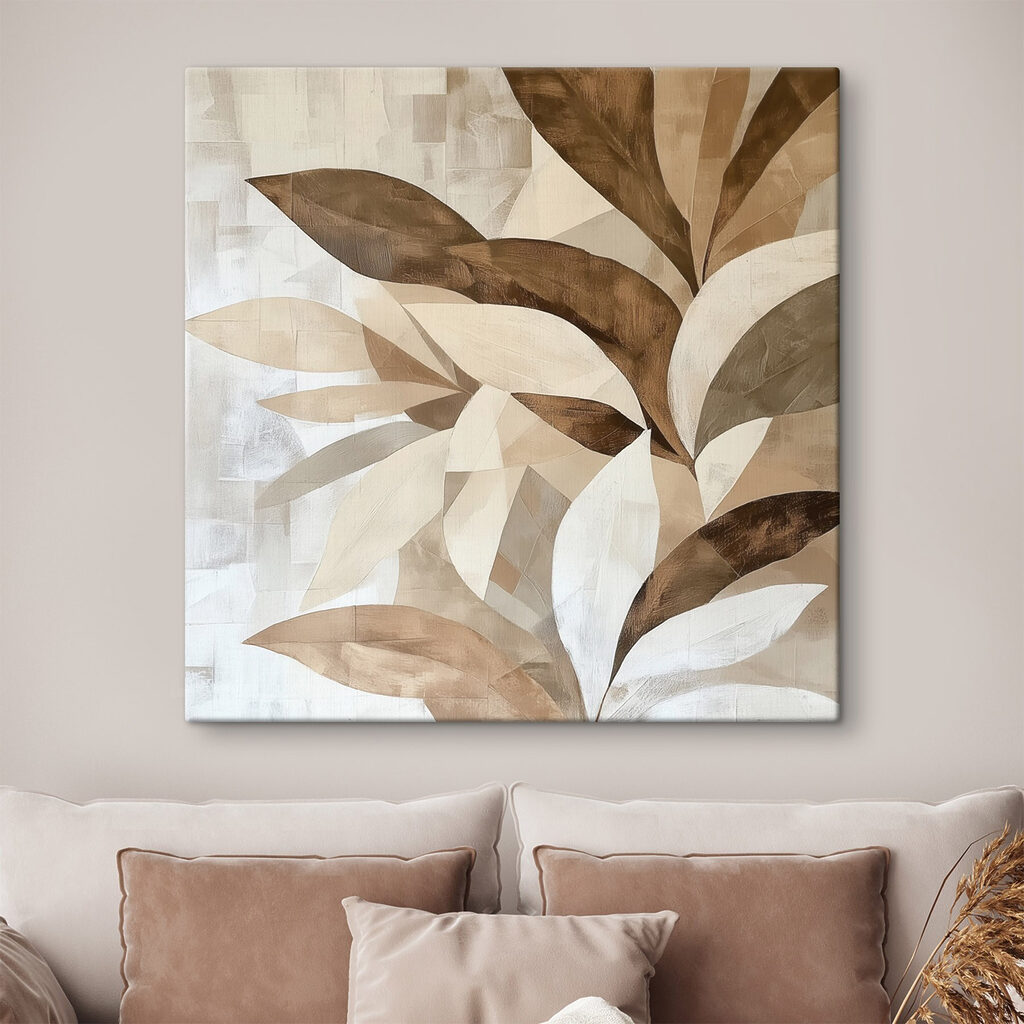 Ramos castanhos sobre creme — interior 2
