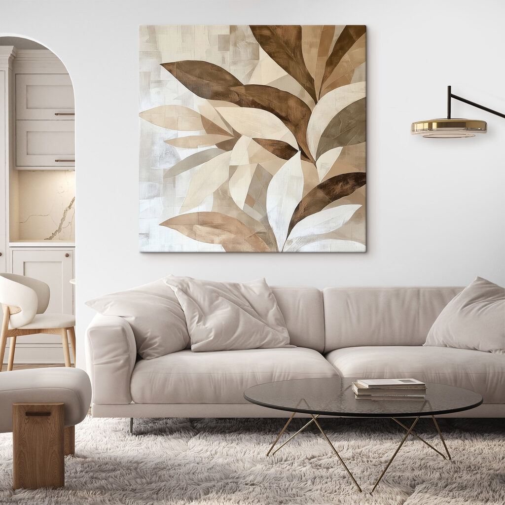 Ramos castanhos sobre creme — interior 3