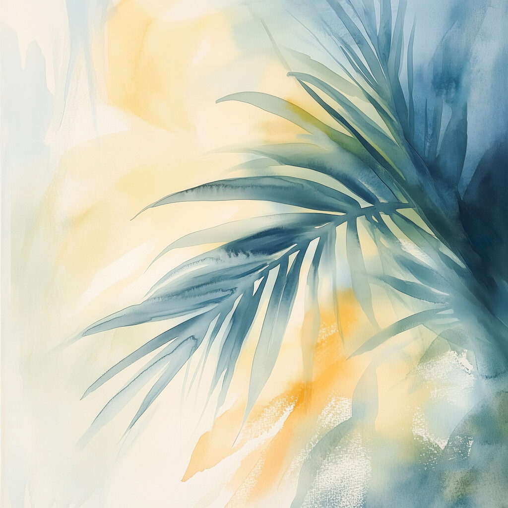 Palmas azuis ao sol — design completo