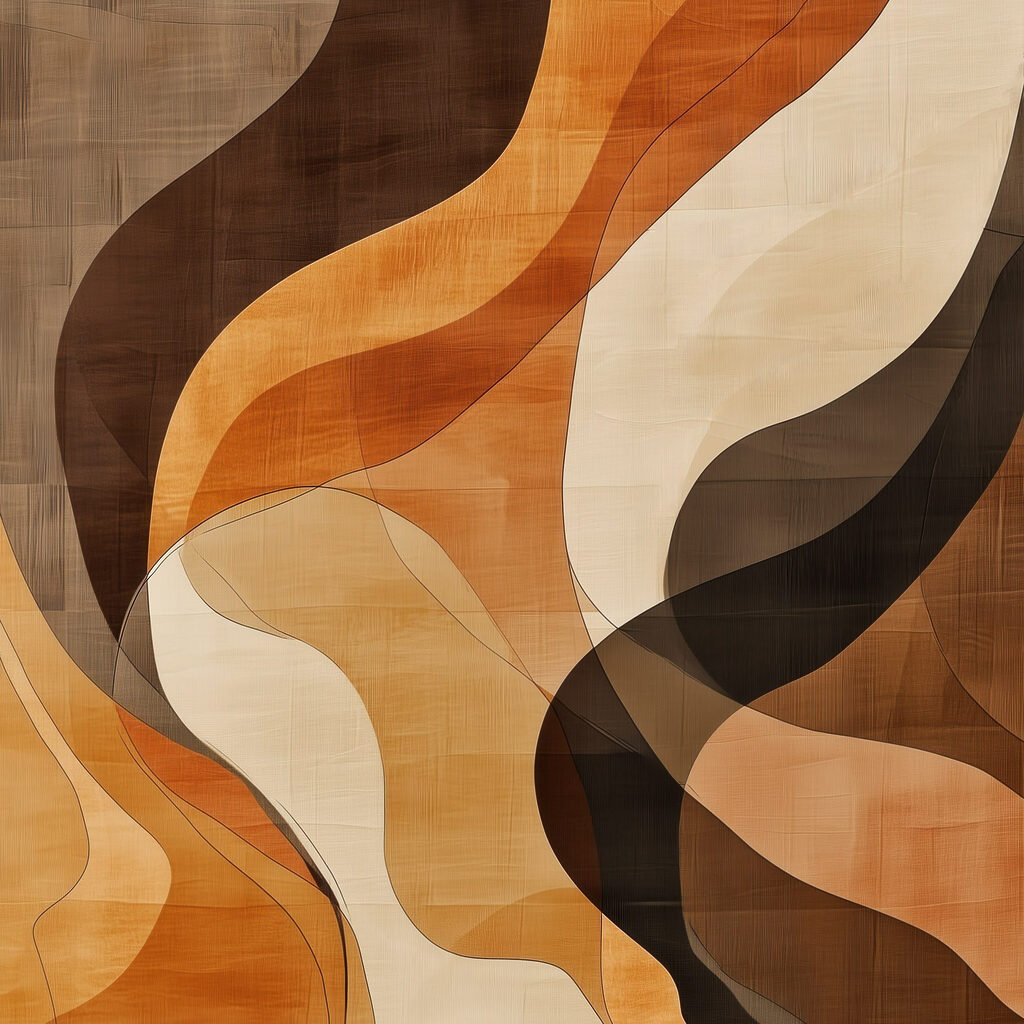 Ondas castanhas e laranja — design completo