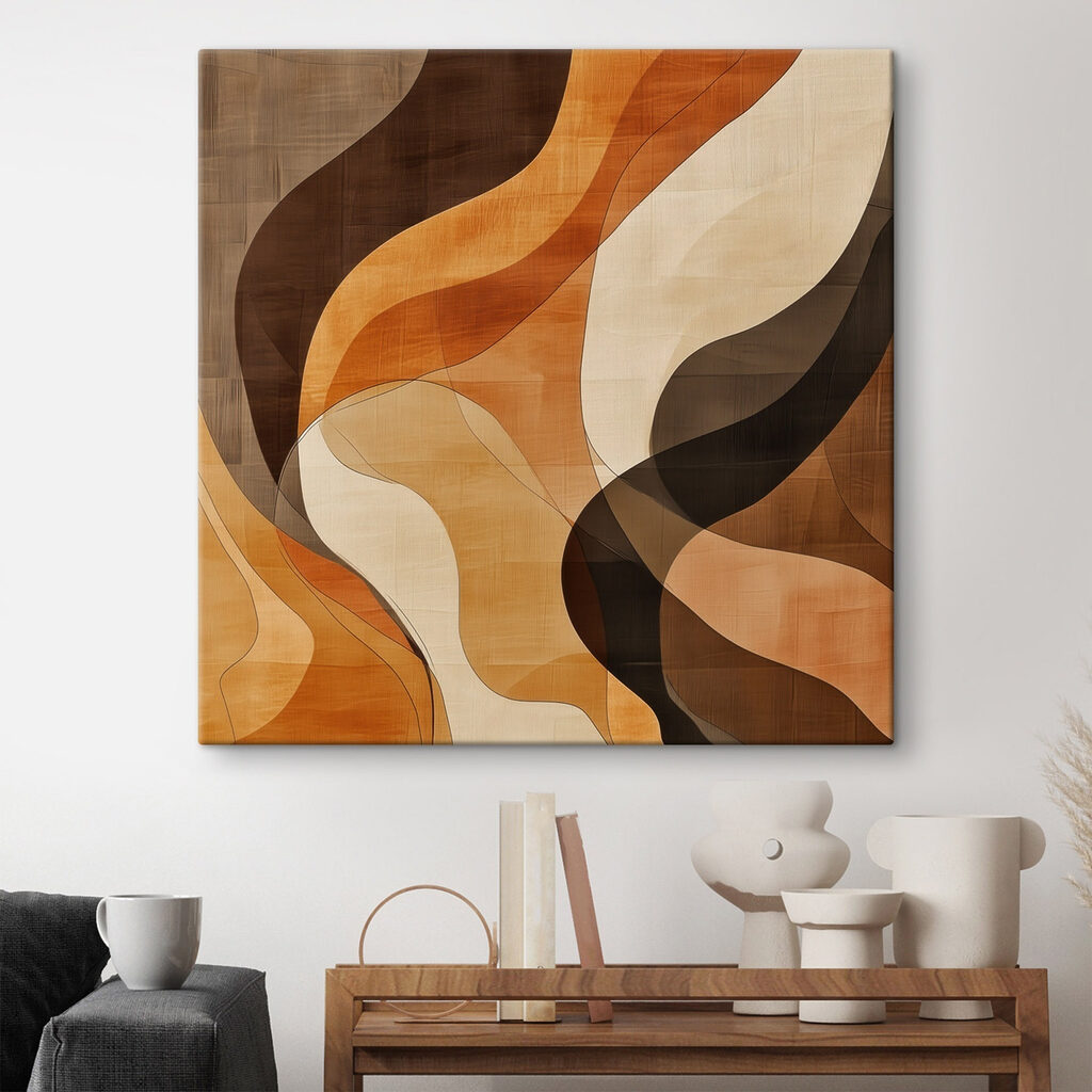 Ondas castanhas e laranja — interior 1