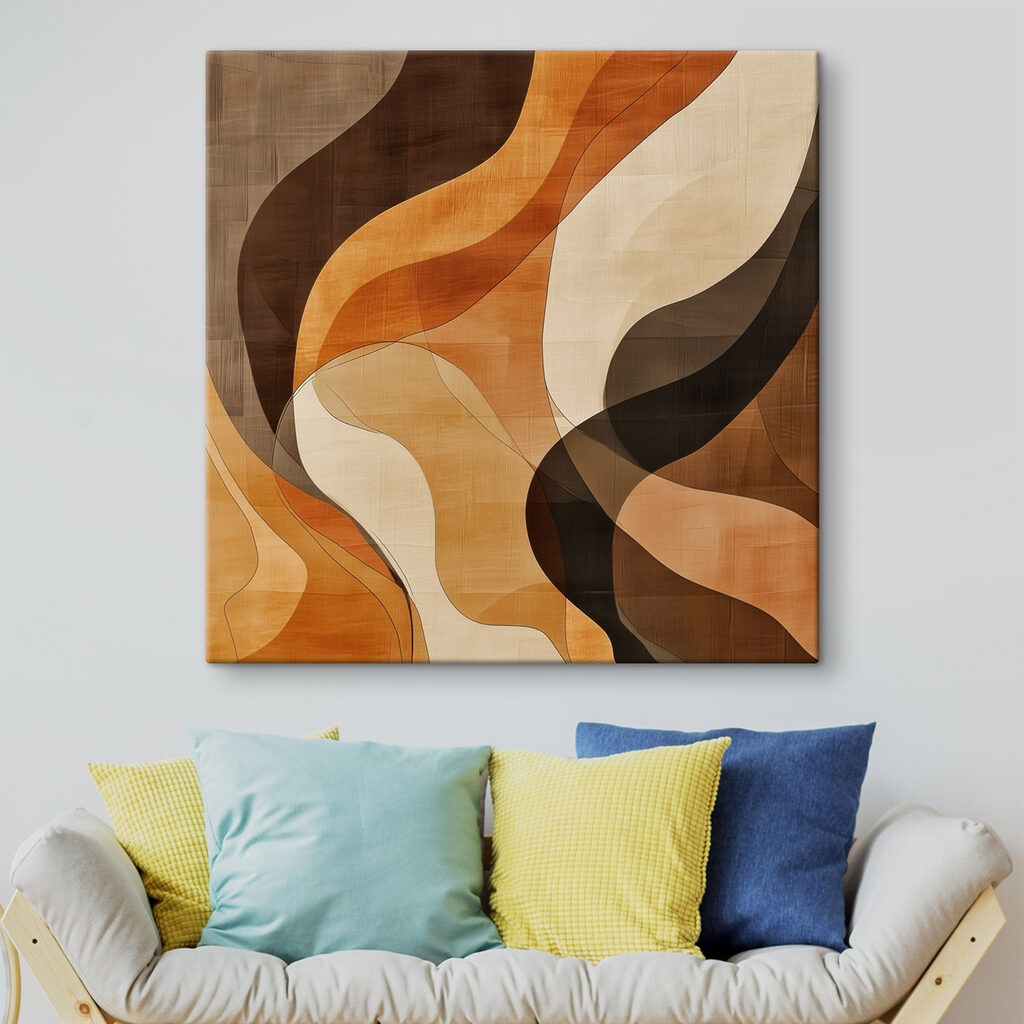 Ondas castanhas e laranja — interior 2