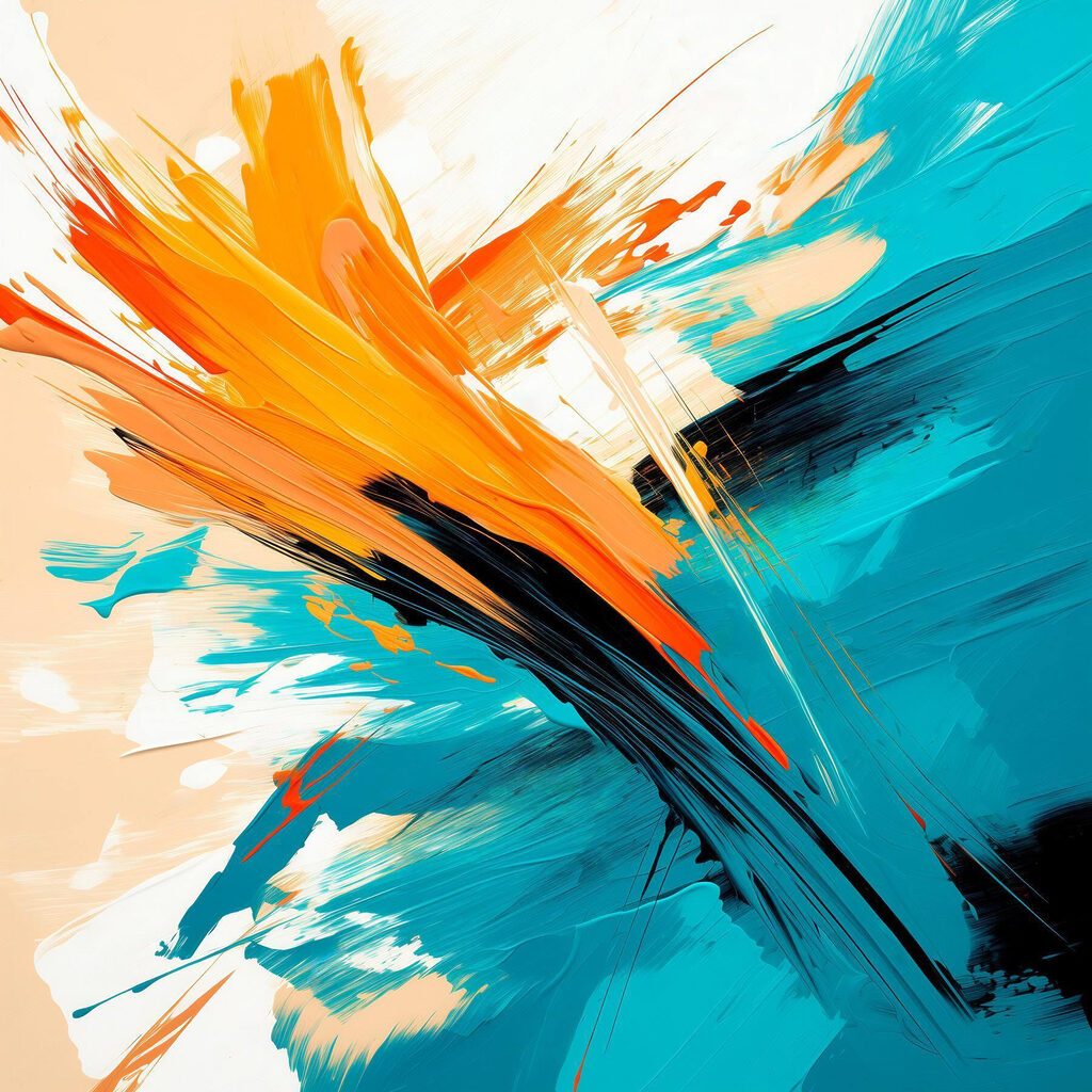 Explosão laranja sobre turquesa — design completo