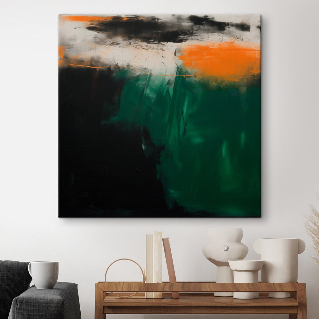 Luz laranja sobre verde-escuro — interior 2