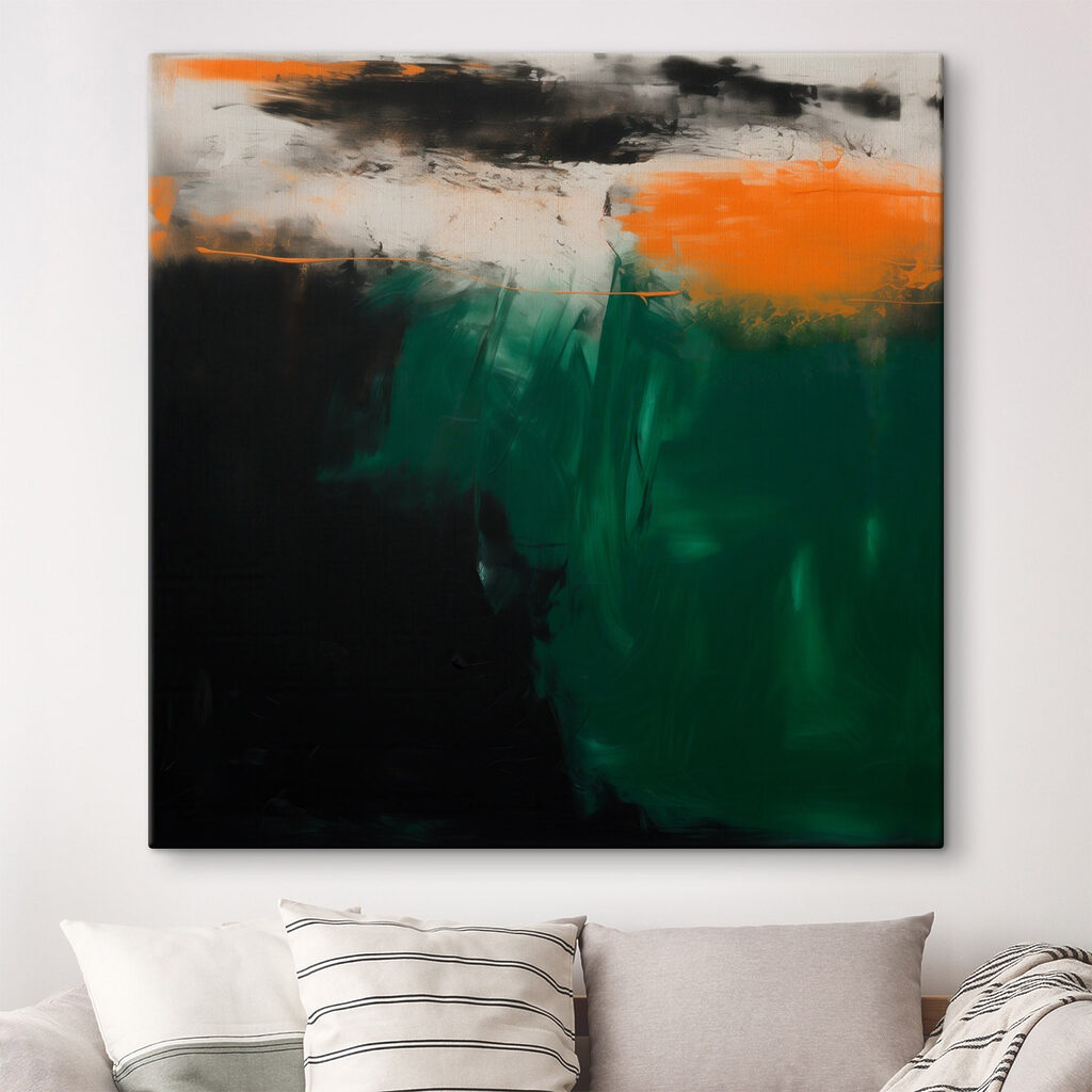 Luz laranja sobre verde-escuro — interior 3