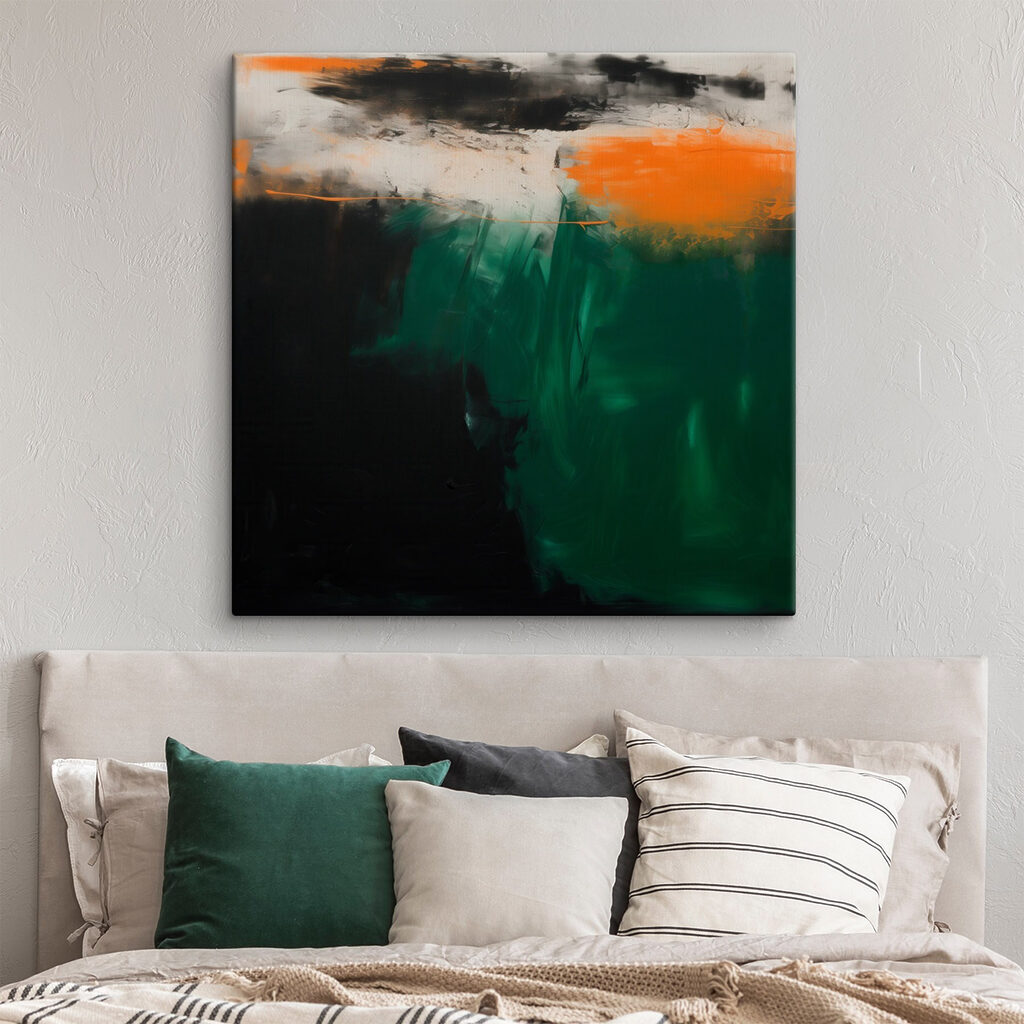 Luz laranja sobre verde-escuro — interior 1