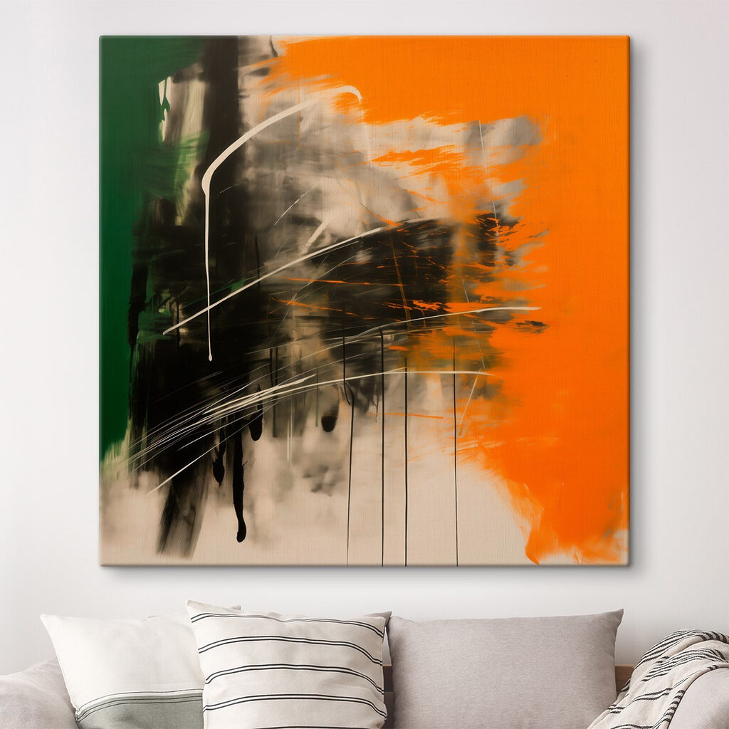 Traço preto sobre laranja — interior 1