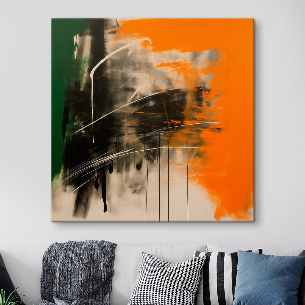 Traço preto sobre laranja — interior 2