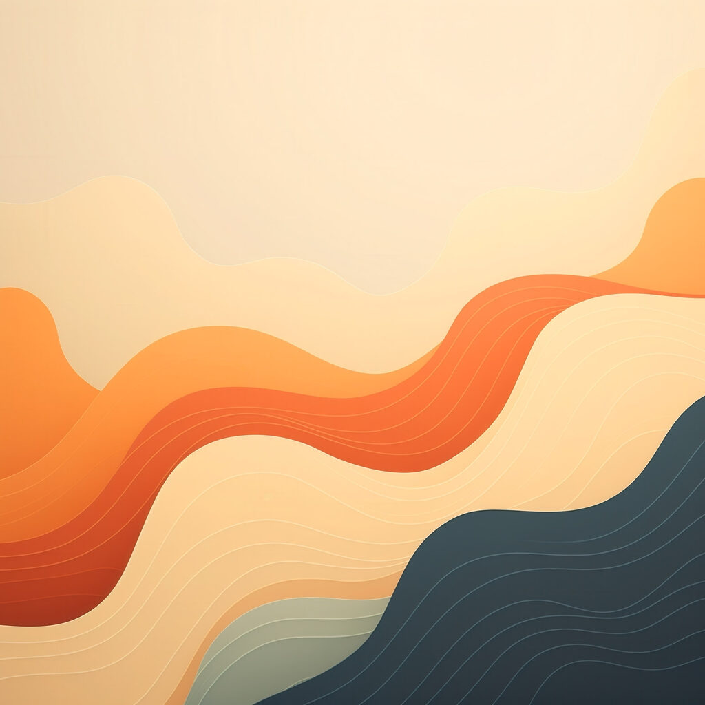 Ondas laranja sobre azul-noite — design completo