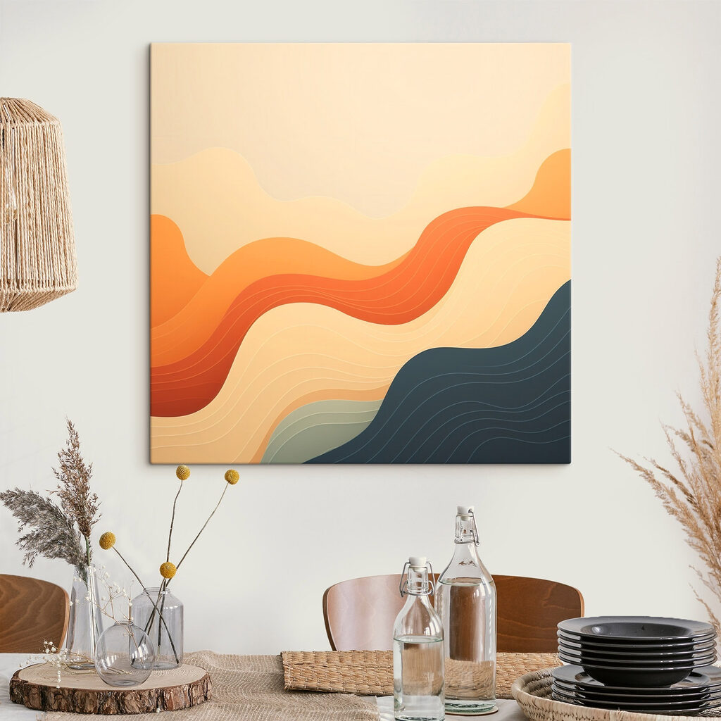 Ondas laranja sobre azul-noite — interior 3