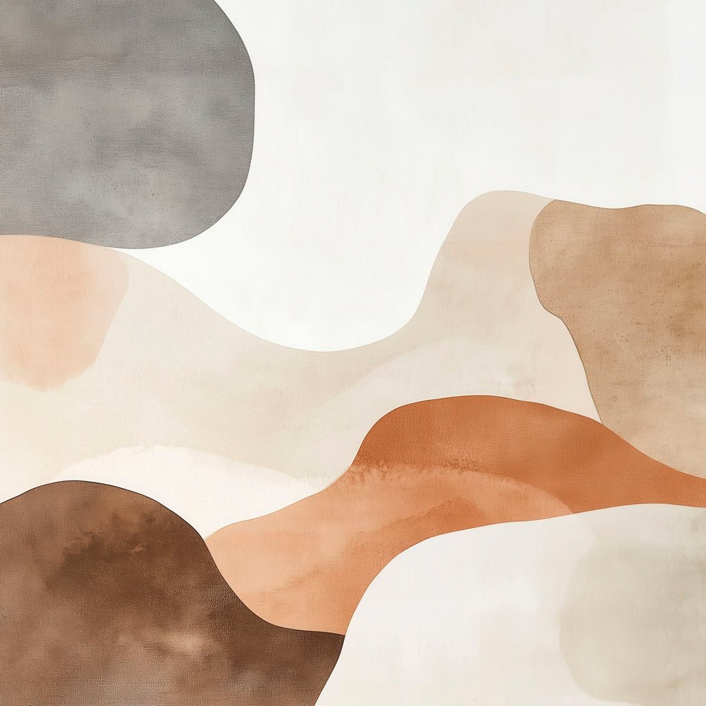 Paisagem abstrata em bege-castanho — design completo