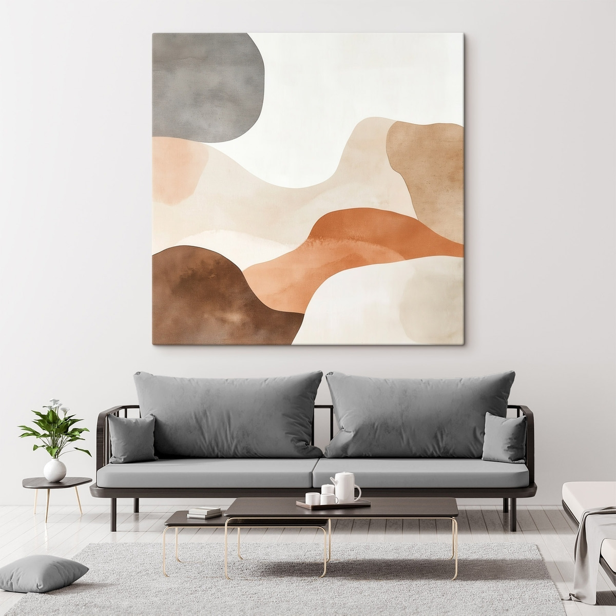 Paisagem abstrata em bege-castanho — interior 2