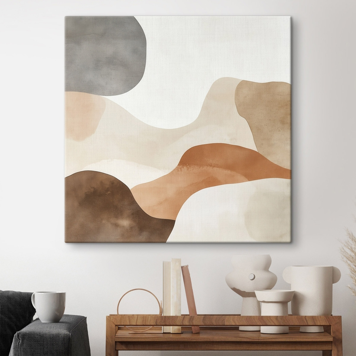 Paisagem abstrata em bege-castanho — interior 1