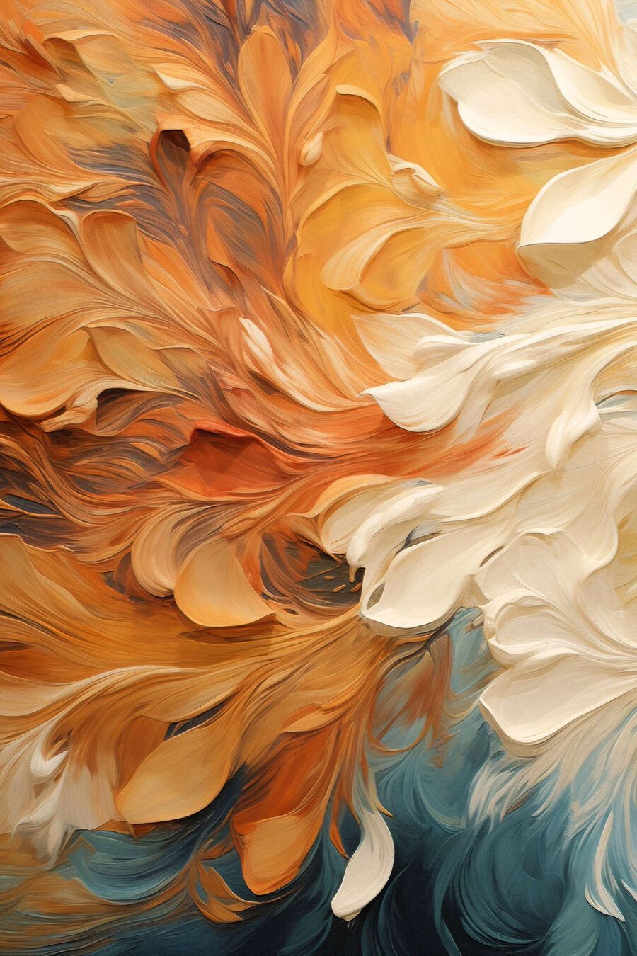 Flor laranja e creme — design completo