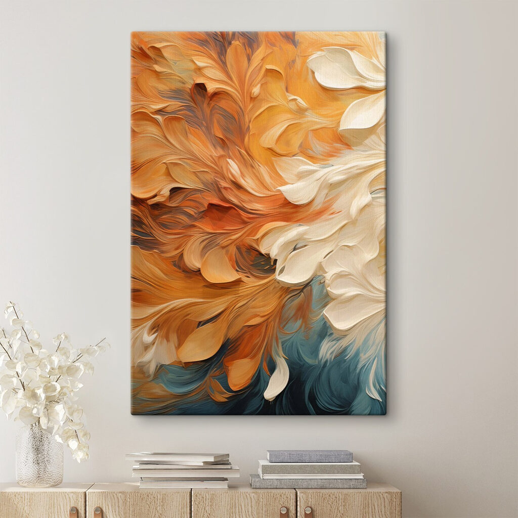 Flor laranja e creme — interior 1