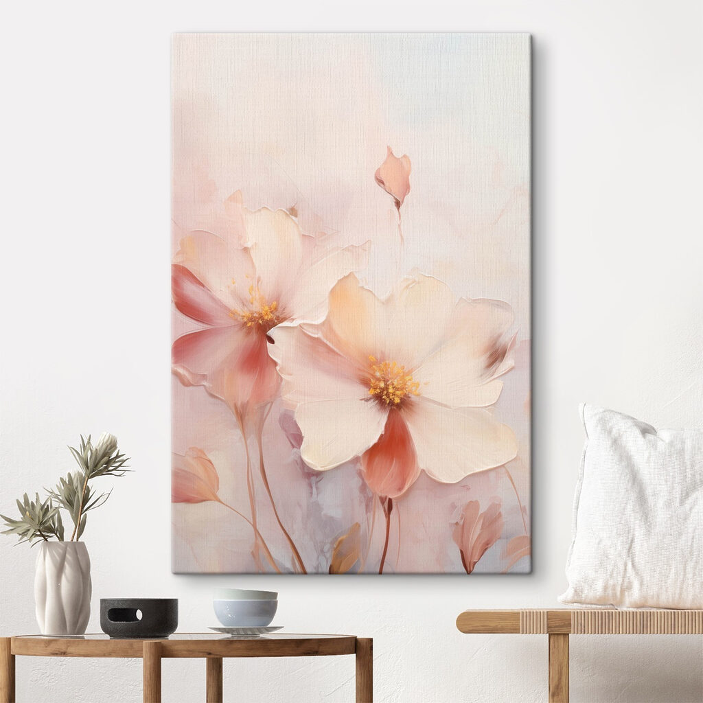Duas flores em pêssego — interior 2