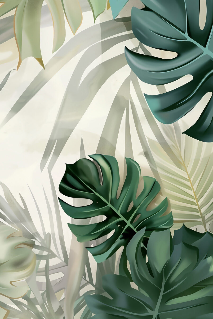 Folhas verdes tropicais — design completo