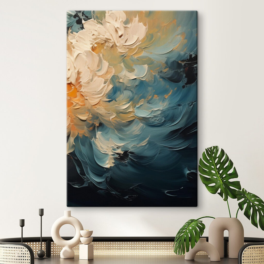 Flores claras sobre azul — interior 2