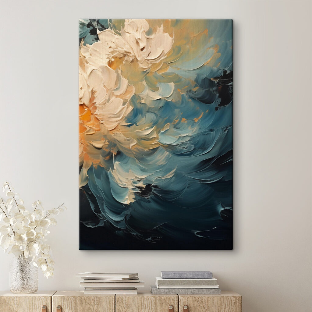 Flores claras sobre azul — interior 1