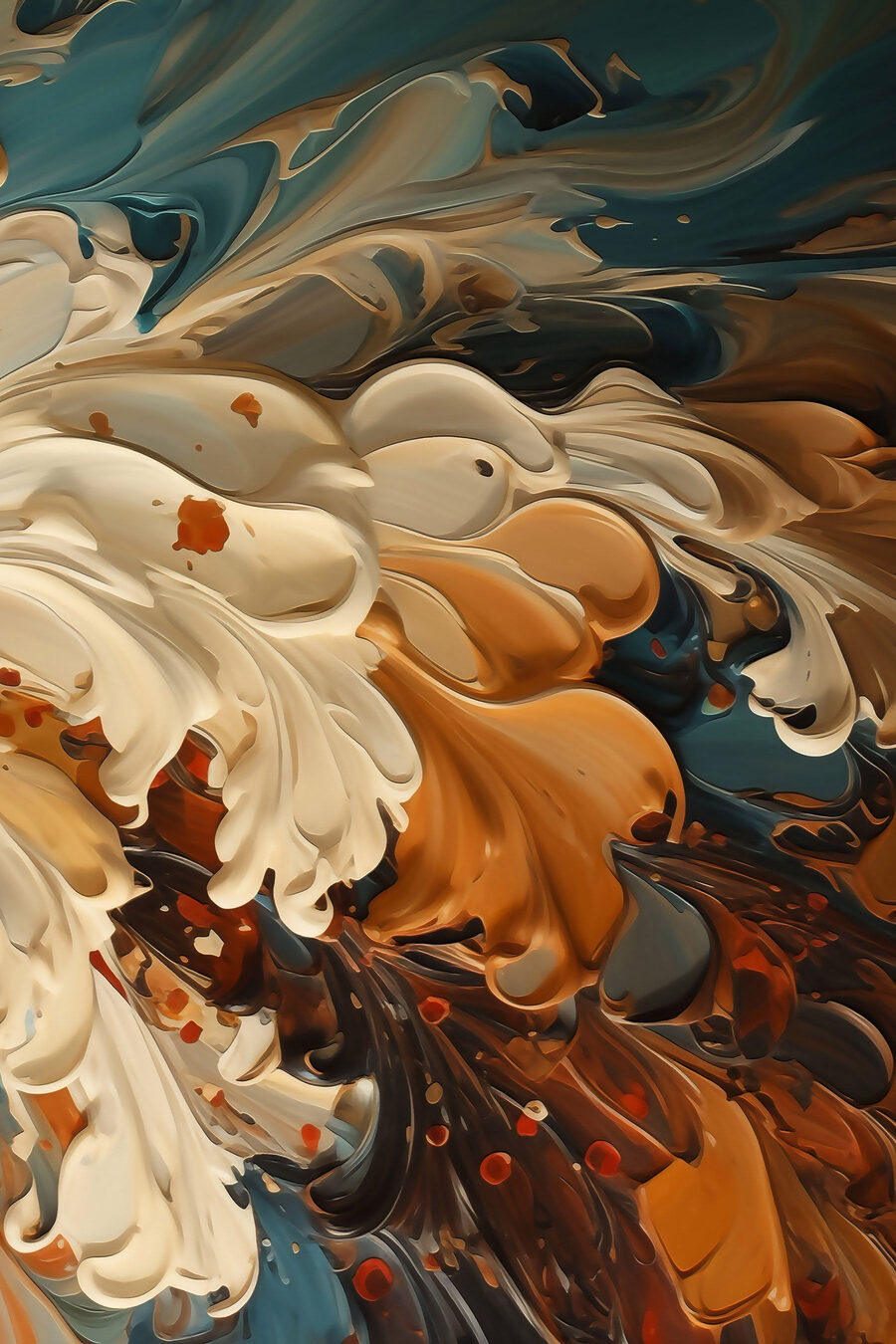 Leques laranja e creme — design completo