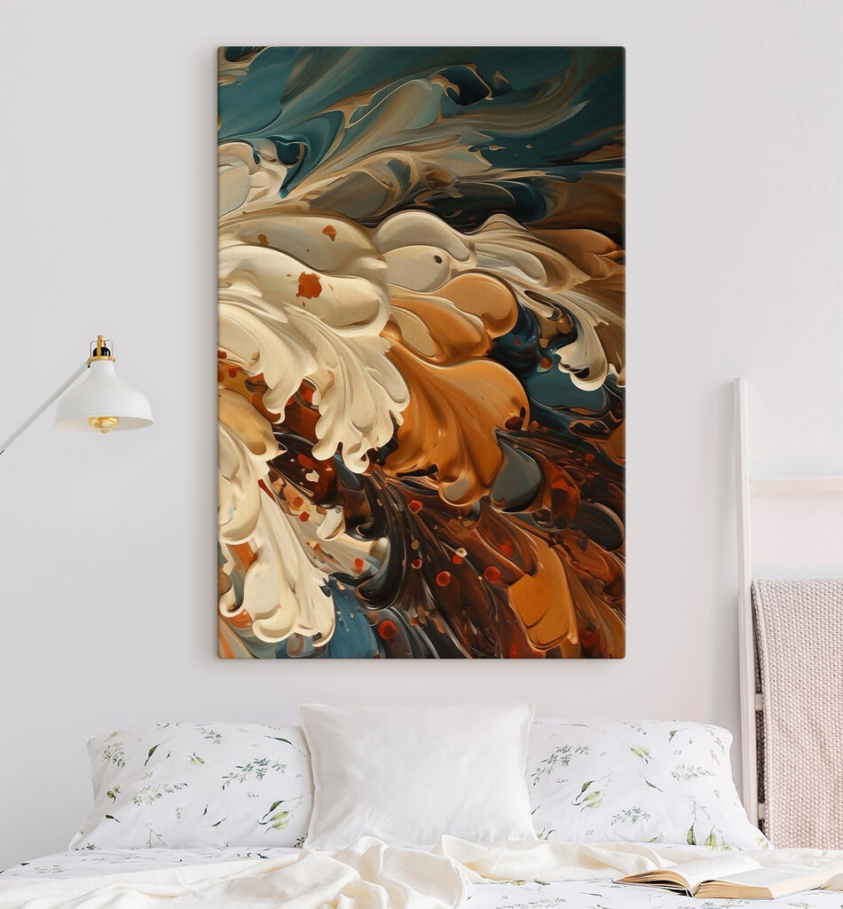 Leques laranja e creme — interior 1