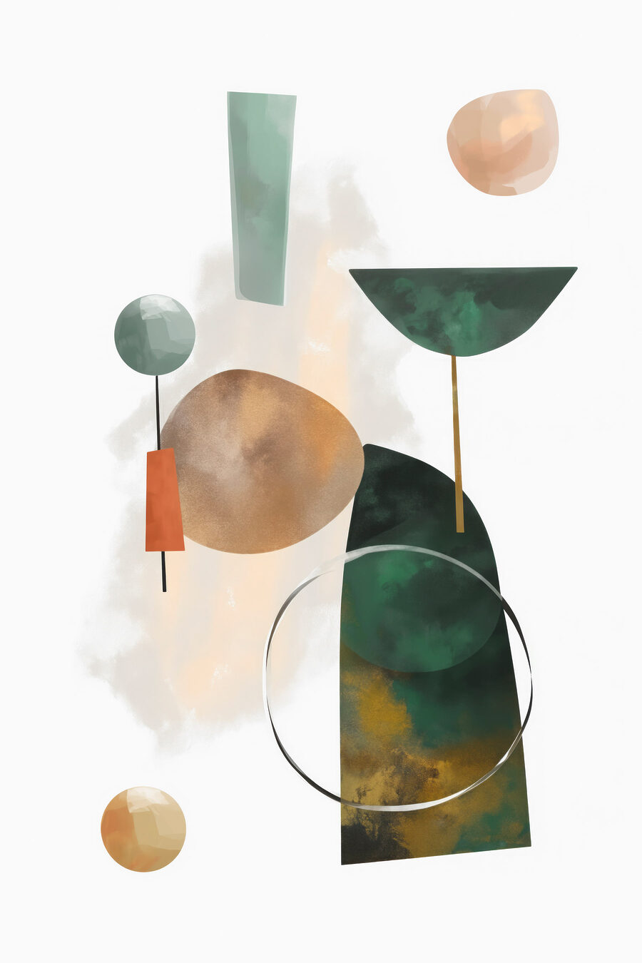 Geometria verde com dourado — design completo