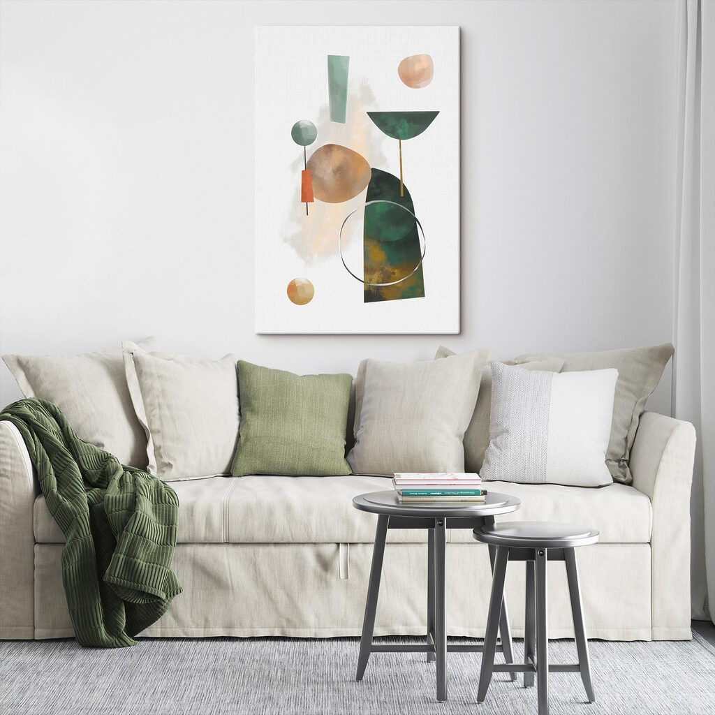 Geometria verde com dourado — interior 3