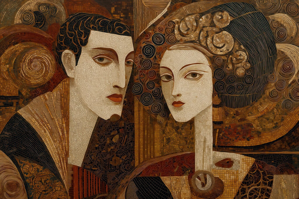 Dois olhares em dourado — design completo