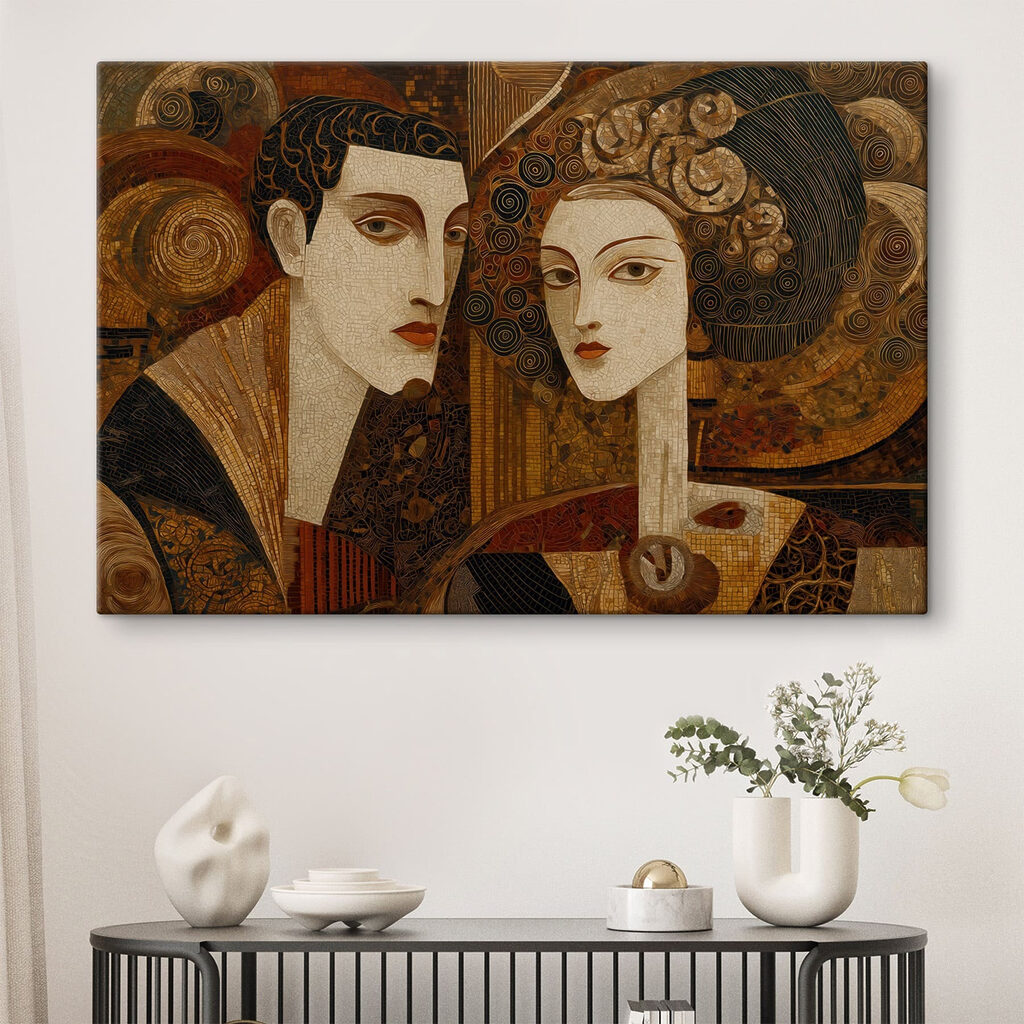 Dois olhares em dourado — interior 1