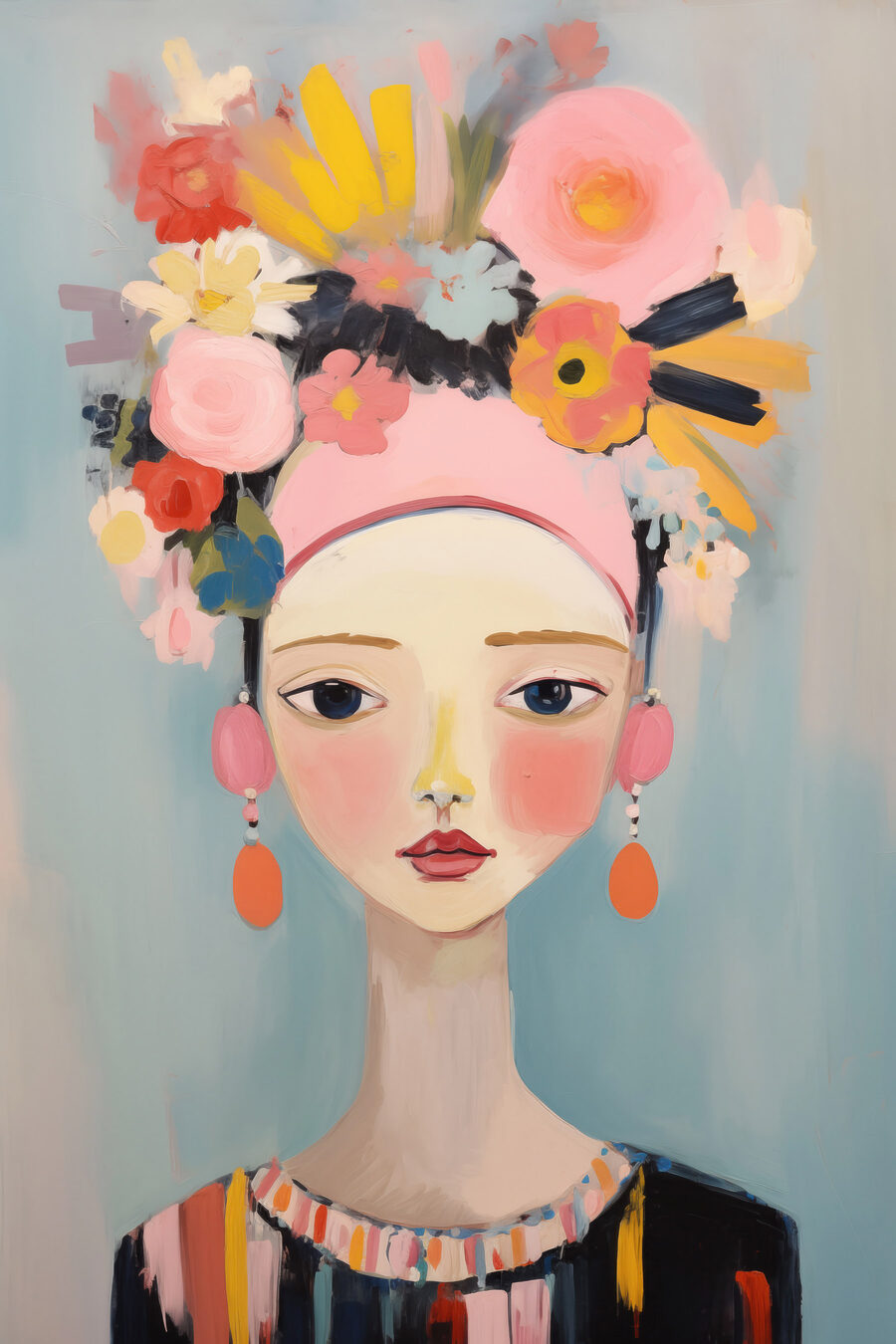 Turbante cor-de-rosa com flores — design completo