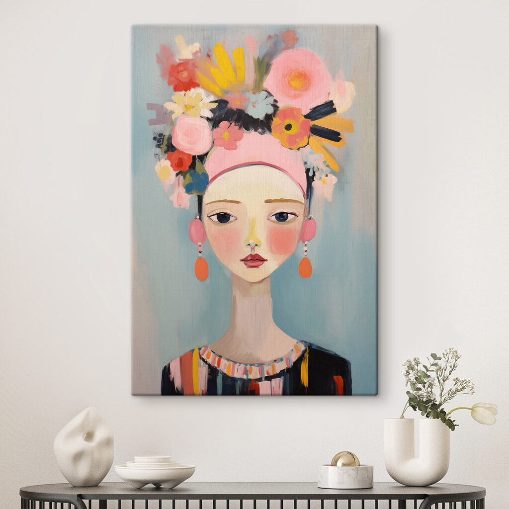 Turbante cor-de-rosa com flores — interior 1