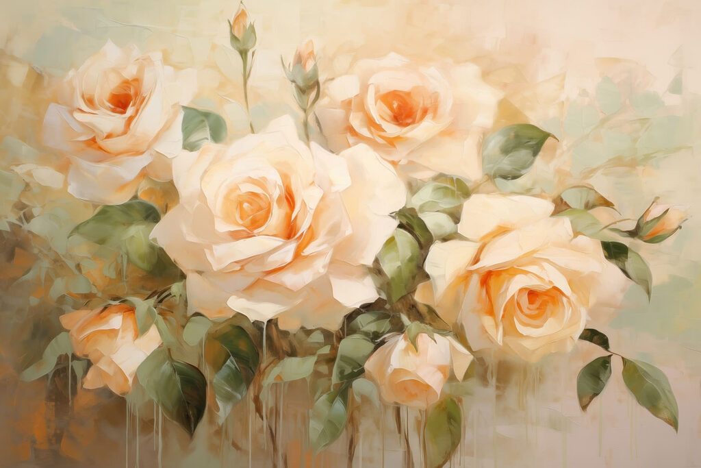 Rosas pêssego quentes — design completo