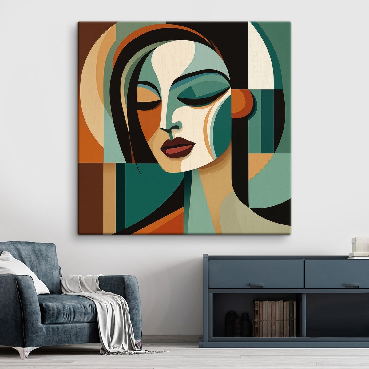 Retrato feminino geométrico — interior 2