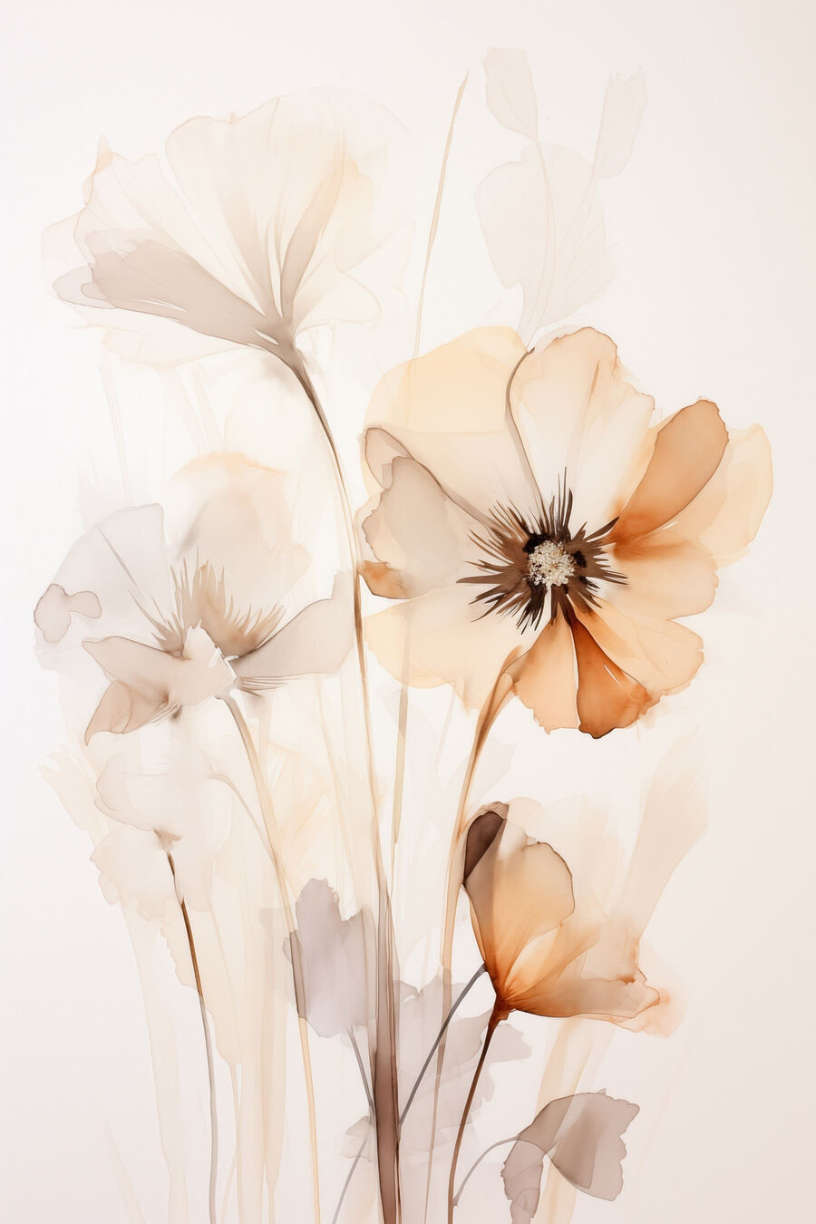Flores claras com ocre — design completo