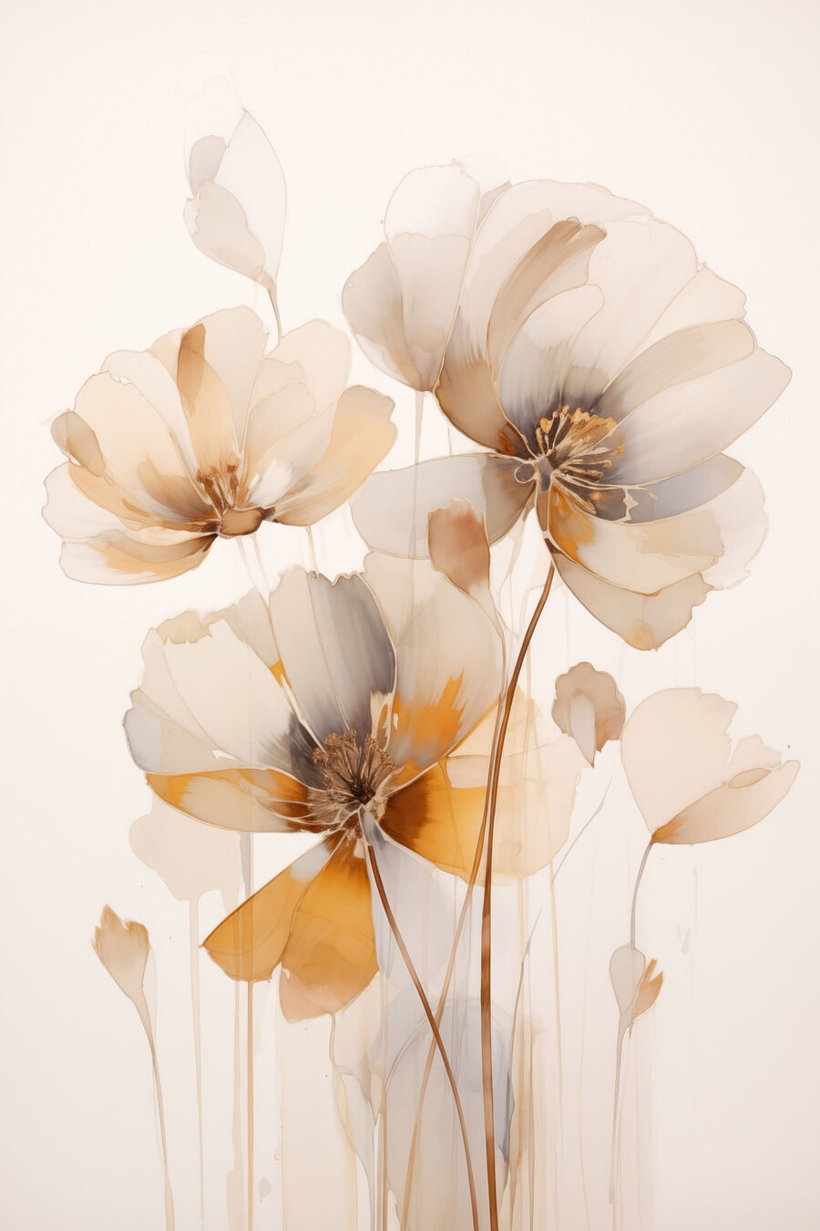 Flores em ocre suave — design completo