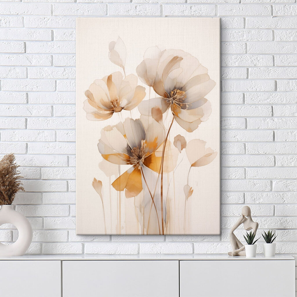 Flores em ocre suave — interior 2