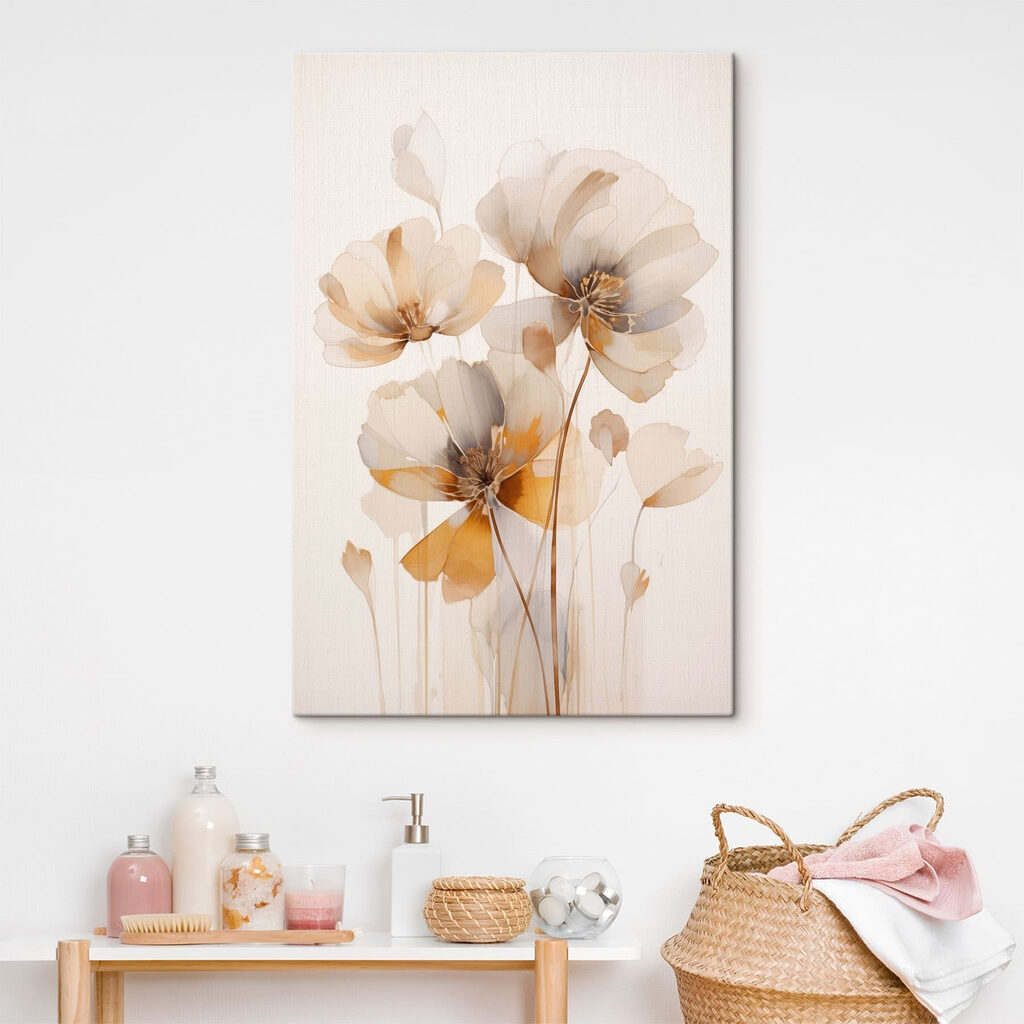 Flores em ocre suave num interior