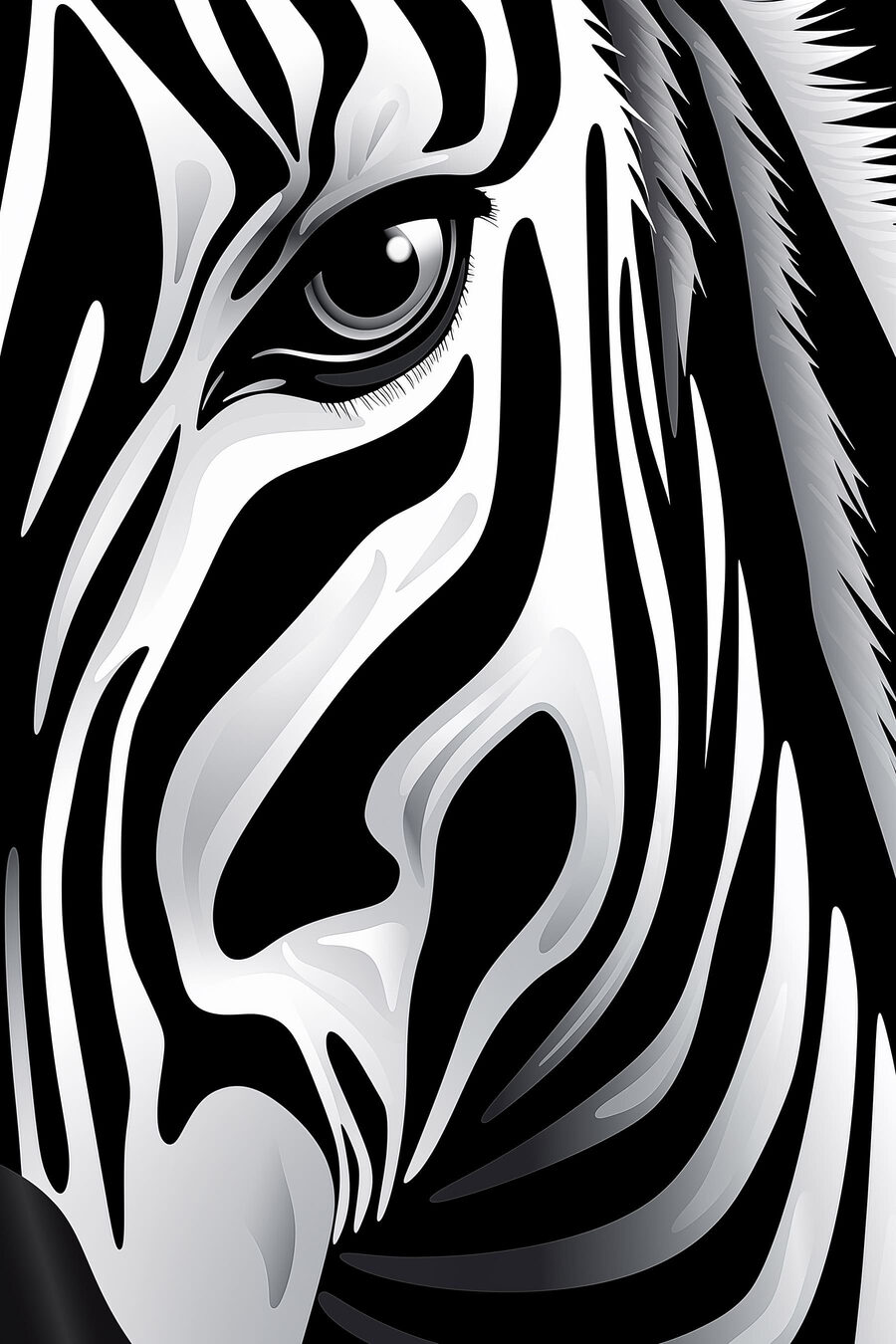 Zebra em riscas — design completo