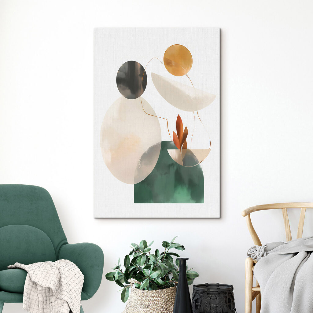 Verde com disco dourado — interior 1