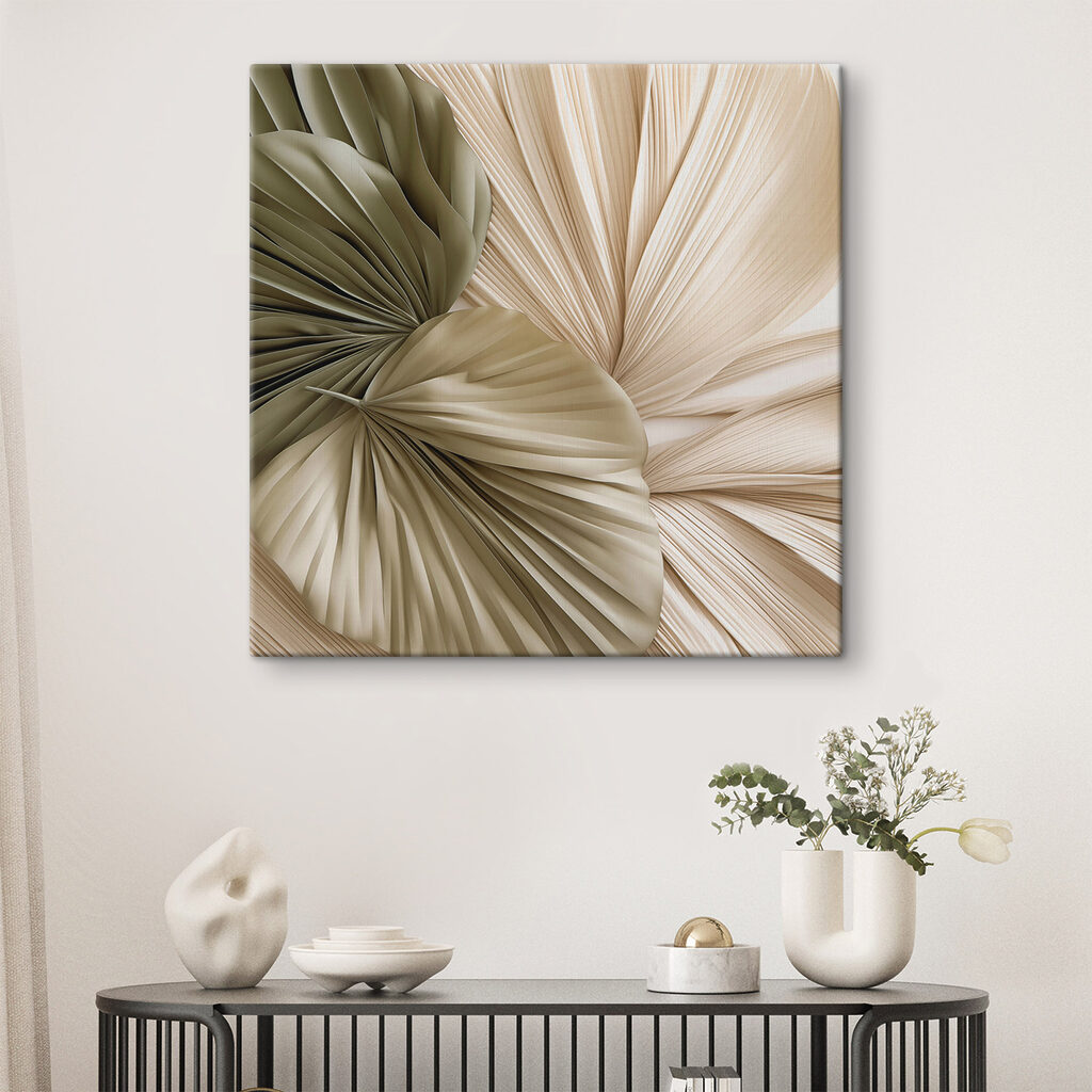 Leques verdes com creme — interior 2