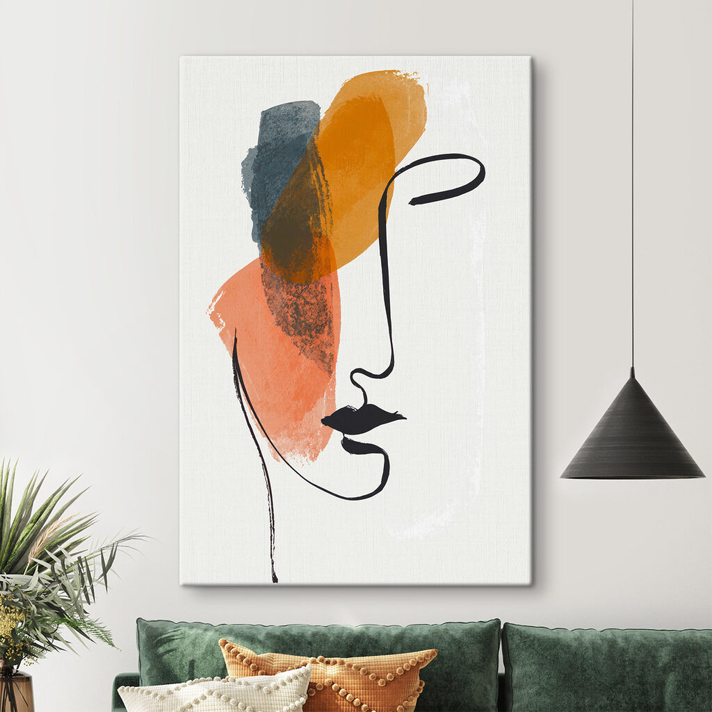 Rosto de linhas ocre — interior 1