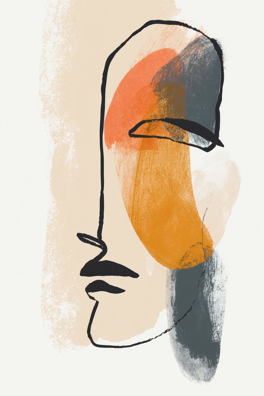 Perfil desenhado em laranja — design completo