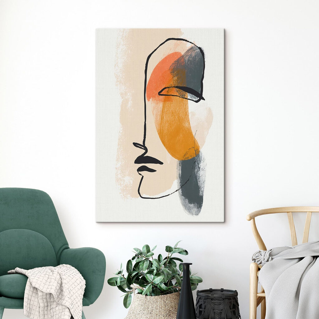 Perfil desenhado em laranja — interior 3